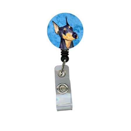 Carolines Treasures Doberman Retractable Badge Reel Or Id Holder With Clip SS4771-BU-BR